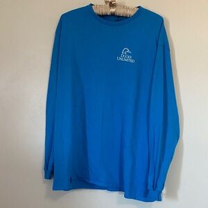 Ducks Unlimited Men's Long Sleeve Blue Tee